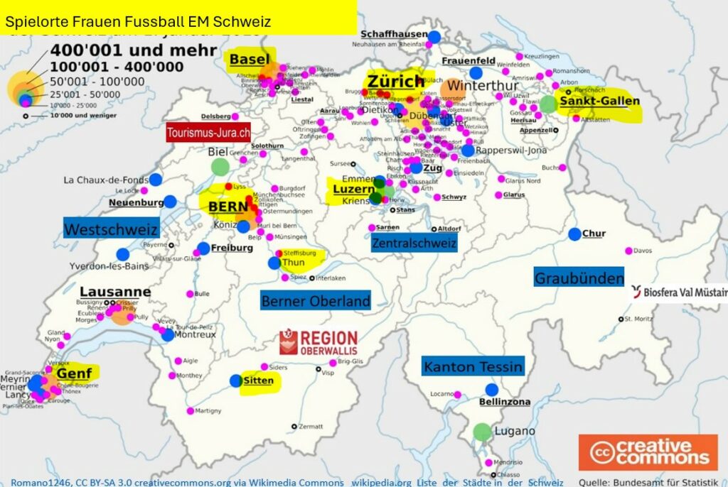 spielorte frauem em 25 schweiz